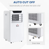 HOMCOM 10000 BTU Air Conditioning Unit, 3-in-1 Portable Air Conditioner, Dehumidifier, Cooling Fan with Remote Control, LED Display, 2 Speeds, 24H Timer, Window Venting Kit, 30m2