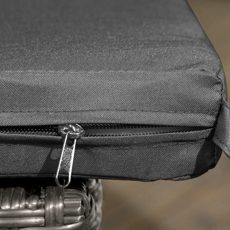 Outsunny Set of Four Armless Rattan Garden Chairs - Dark Grey