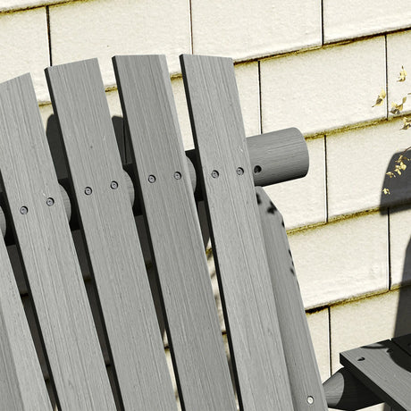 Outsunny Wood Patio Chair Bench 2 Seats w/ Centre Coffee Table, Garden Bench, Grey