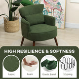 HOMCOM Corduroy Retro Accent Chair - Green