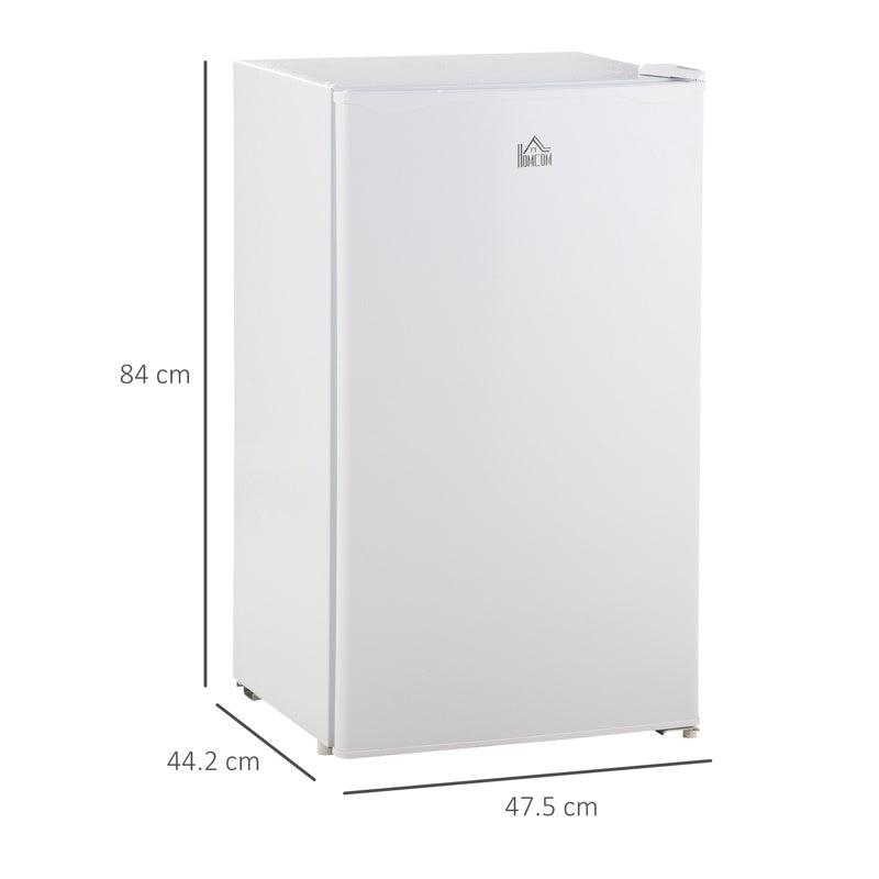 HOMCOM 91 Litre Freestanding Under Counter Fridge Freezer, Small Fridge with Chiller Box, Adjustable Thermostat, 47.5cm Wide, White