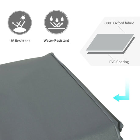 Outsunny Rectangular Patio Garden Furniture Cover Waterproof for 3 Seater Sofa Bistro Set, UV Resistant Protection 600D Oxford Fabric Rattan Lounge Clean Cover, 190 x 72 x 76cm, Grey