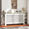 HOMCOM Radiator Cover with Open Storage Shelves, Vertical Slatted Cabinet Shelf Heater Cover for Living Room, Hallway, Extra Large, White (H: 83 / W: 191 / D: 19 cm)
