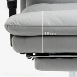 Vinsetto Office Chair with Footrest, Double Padding Ergonomic Desk Chair with 6-Point Vibration Massage and Back Heating, Microfibre Fabric with 135 Reclining Back, Grey