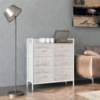 HOMCOM Rustic Chest of Six Fabric Drawers - Natural