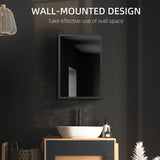 kleankin Bathroom Cabinet with Mirror, Wall Mounted Bathroom Mirror Cabinet with Storage Shelves, 40 x 12 x 60 cm, Black