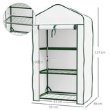 Outsunny Three-Tier Mini Greenhouse - White