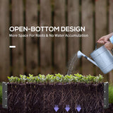 Outsunny Rectangle Raised Garden Bed Box with Weatherized Steel Frame for Vegetables, Flowers, & Herbs, 120 cm x 60 cm x 30.5 cm, Light Grey