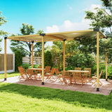 Outsunny 12PCS Pergola Kit, Pergola Brackets with 3-Way & 4-Way Corner Brackets for 9.6 x 9.6 cm (Actual 9.2 x 9.2 cm) Lumber