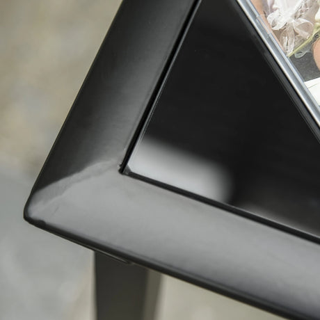 Outsunny 3 Pieces Sun Lounger Chair Set, Metal Frame Garden Outdoor Sunbathing Chair with Side Table and Armrest, Grey