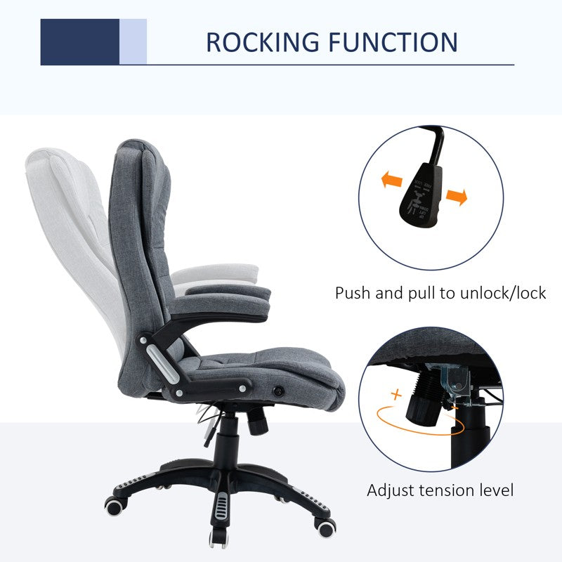 Vinsetto Ergonomic Office Chair Comfortable Desk Chair with Armrests Adjustable Height Reclining and Tilt Function Dark Grey