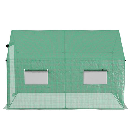 Outsunny Polyethylene Walk-in Polytunnel Greenhouse, 2 x 3(m), Green