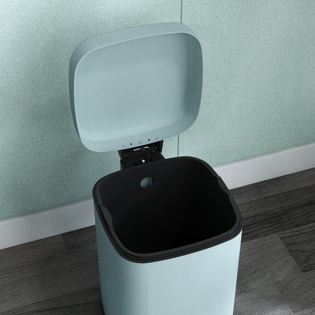 HOMCOM 12L Modern Boxy Metal Home Kitchen Bin - Light Green