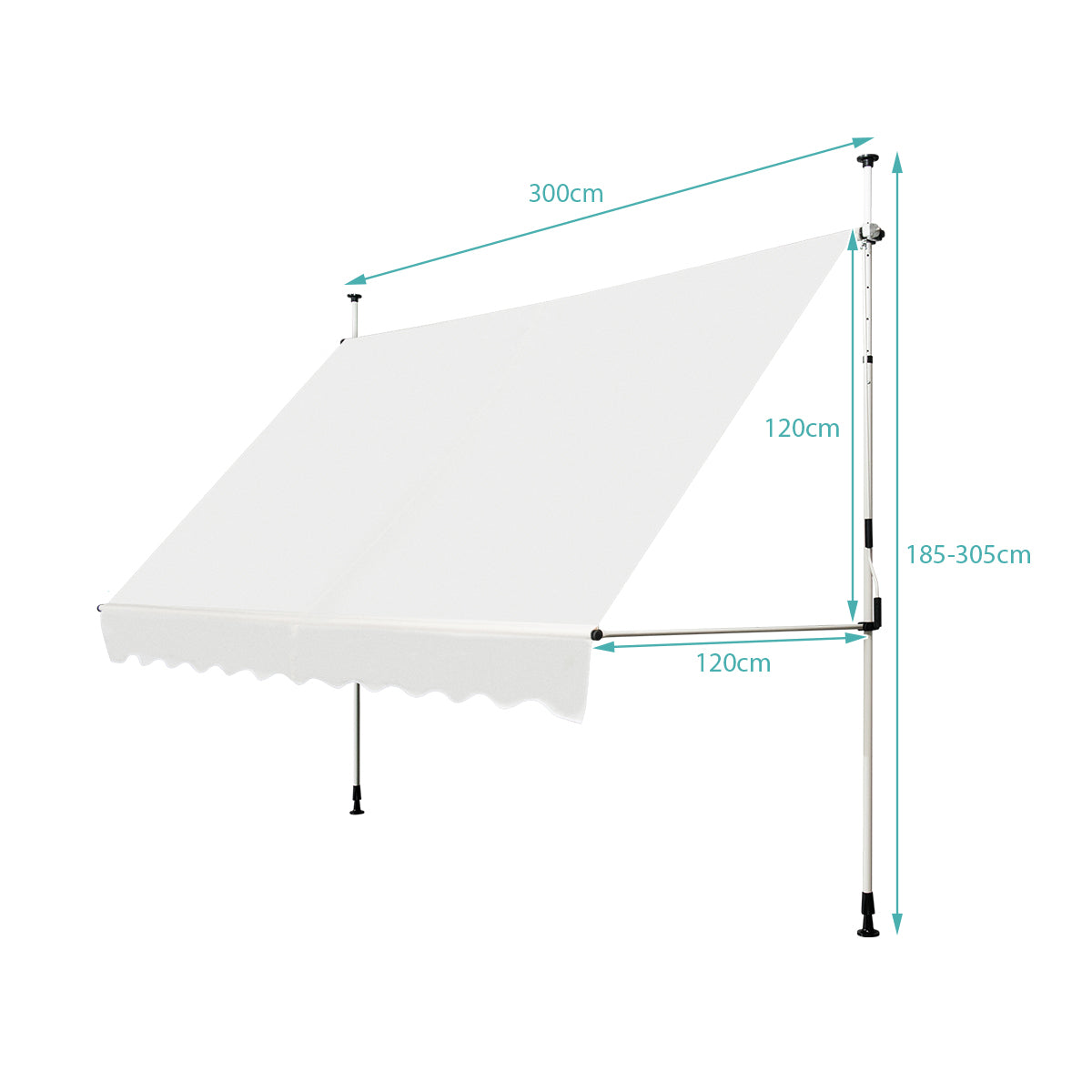 Expandable balcony awning 300x120cm