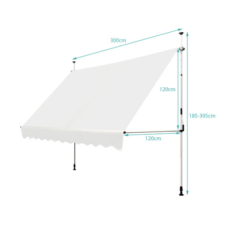 Expandable balcony awning 300x120cm