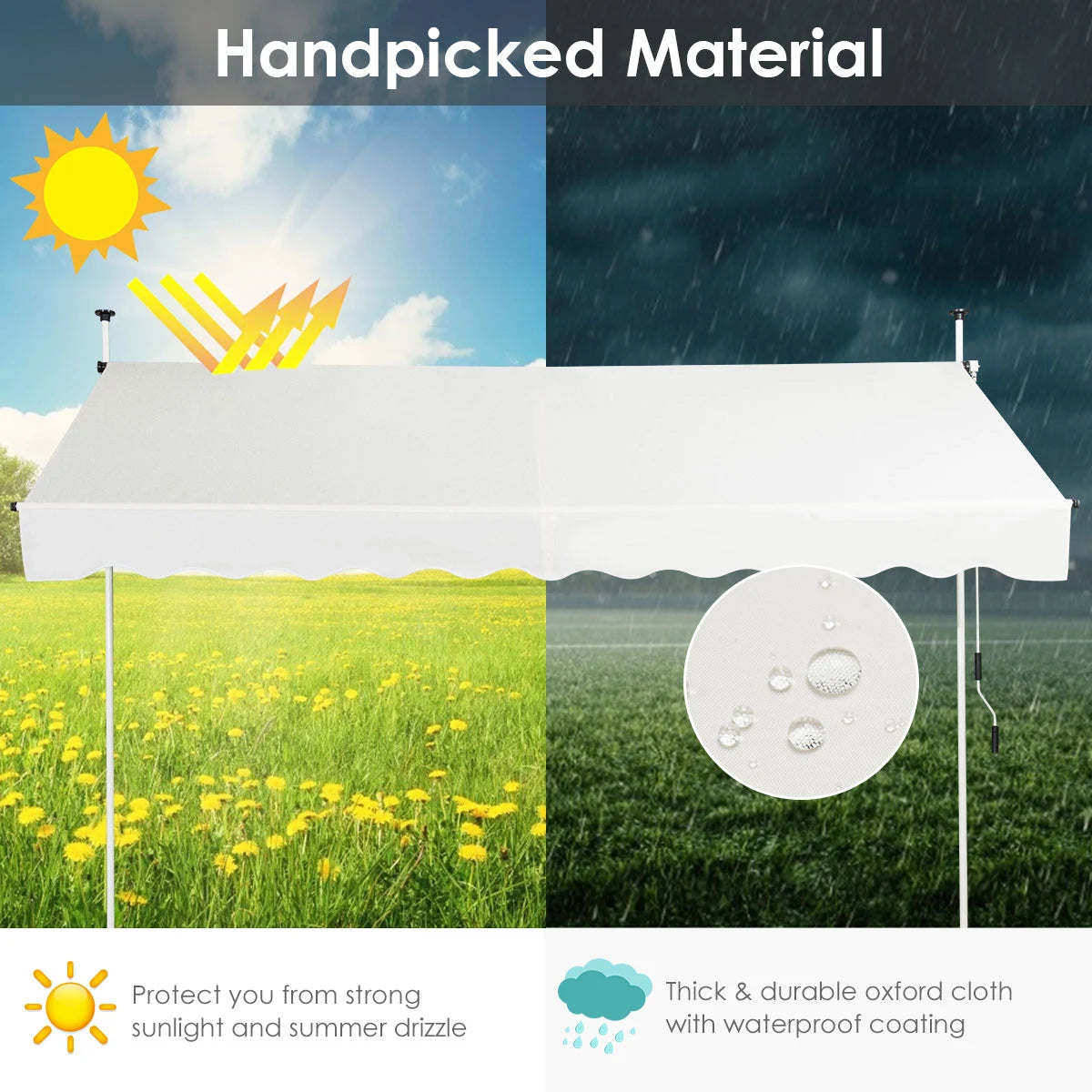 Expandable balcony awning 300x120cm