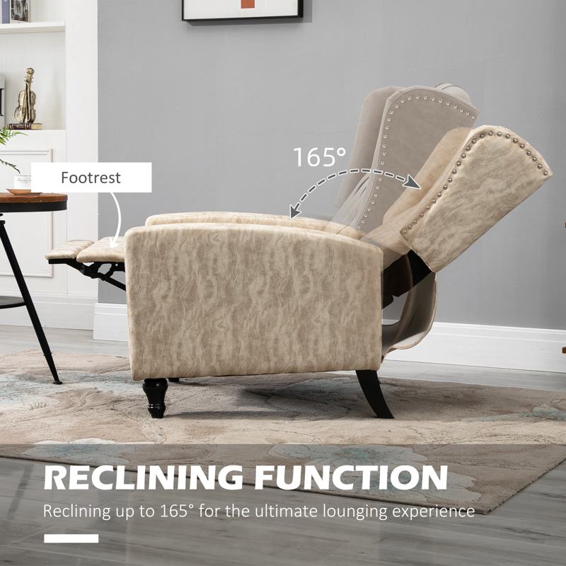 HOMCOM Chesterfield-Style Reclining Armchair - Beige