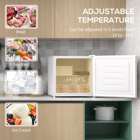 HOMCOM 35L Mini Freezer, -24 to -14 Temperature - White