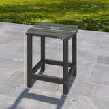Outsunny Outdoor Side Table, Garden Coffee Table, All-Weather Adirondack Side Table for Garden, Beach, Indoor Outdoor, Grey