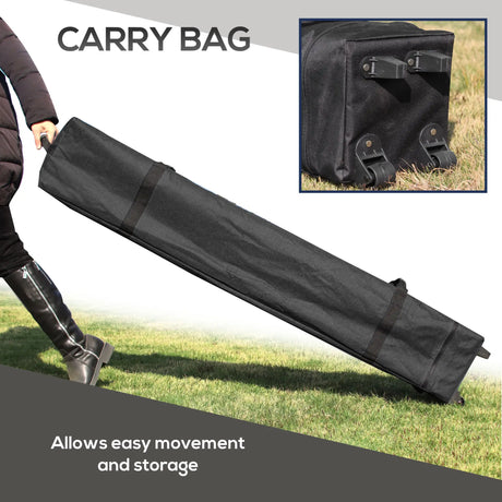 Outsunny 3 x 3(m) Pop Up Gazebo with Mosquito Netting, 1 Person Easy up Marquee Party Tent with 1-Button Push, Double Roof, Carry Bag, Sandbags, Height Adjustable Instant Shelter, Grey