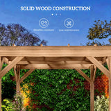 Outsunny 3 x 3 m Wooden Pergola Kit, Decorative Garden Gazebo Shelter with Stable Structure for Climbing Vines, Dark Brown
