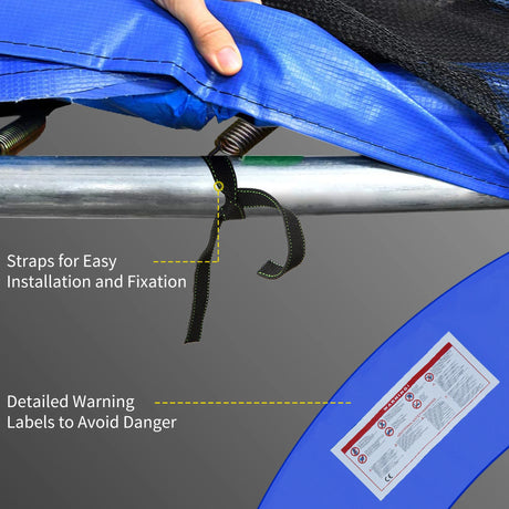 HOMCOM 12FT Replacement Trampoline Pad Thick Foam Safety 366cm Spring Cover Bounce Padding - Multi Coloured