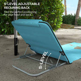 Outsunny Set of Two Metal Frame Beach Chairs, with Reclining Backs - Blue