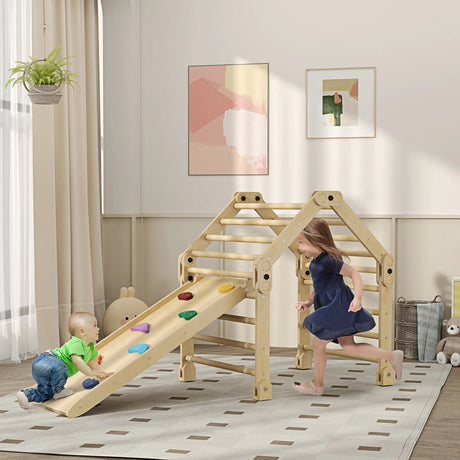 AIYAPLAY 3 in 1 Kids Climbing Set Indoor with Sliding Ramp, Foldable design, Gift for 2-6 Years Old