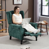 HOMCOM 150 Reclining Vintage Armchair, with footrest - Dark Green