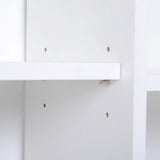 HOMCOM Sideboard Bookshelf Free Standing Bookcase Shelves Unit Display Storage Cabinet w/ Adjustable Shelves, Wooden Leg, Two Doors, White