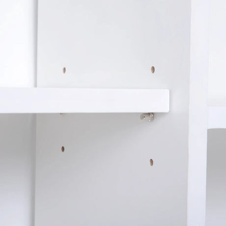 HOMCOM Sideboard Bookshelf Free Standing Bookcase Shelves Unit Display Storage Cabinet w/ Adjustable Shelves, Wooden Leg, Two Doors, White