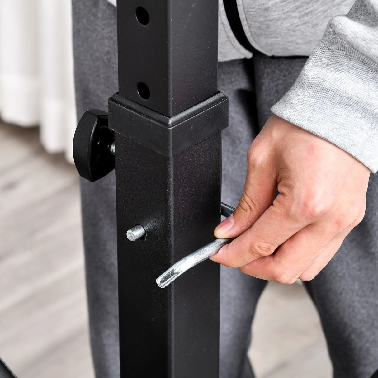 HOMCOM Weight Bench, 6 in 1 Adjustable Bench Press with Leg Extension, Barbell Rack, Preacher Curl Pad, Resistance Band, Multi-Function Home Gym Equipment for Strength Training Weightlifting