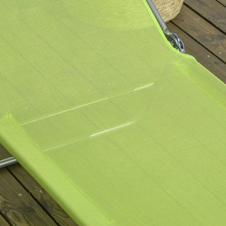 Outsunny Set of Two Steel Frame Sun Loungers, with Reclining Backs - Green