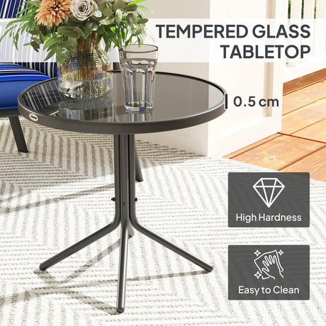 Outsunny Three-Piece Reclining Chair Set - Blue