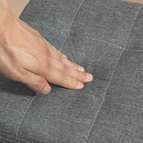 HOMCOM Linen-Look Square Padded Footstool - Grey