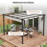 Outsunny 3 x 3(m) Aluminium Pergola Canopy Gazebo Awning Outdoor Garden Sun Shade Shelter Marquee Party BBQ, Light Grey