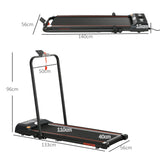 HOMCOM Foldable Walking Treadmill, with LED Display, for Home, Office & Fitness Studio