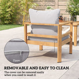 Outsunny Seat and Back Padded Cushion Set, CUSHION ONLY - Light Grey