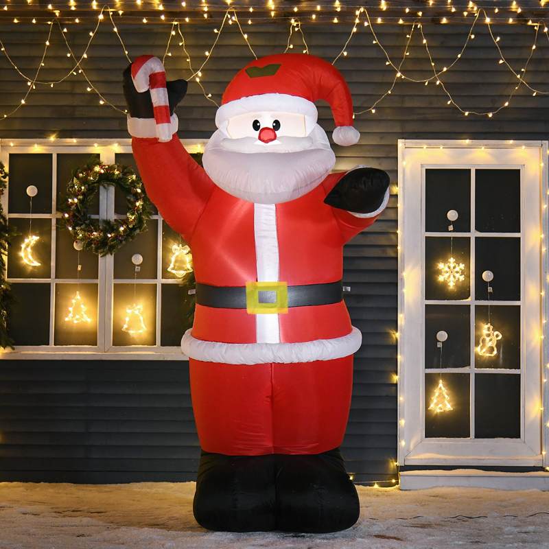 HOMCOM Inflatable Christmas Santa Claus Air Blown Decoration Yard