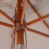 Outsunny 2m Tilting Wooden Pole Parasol - Grey
