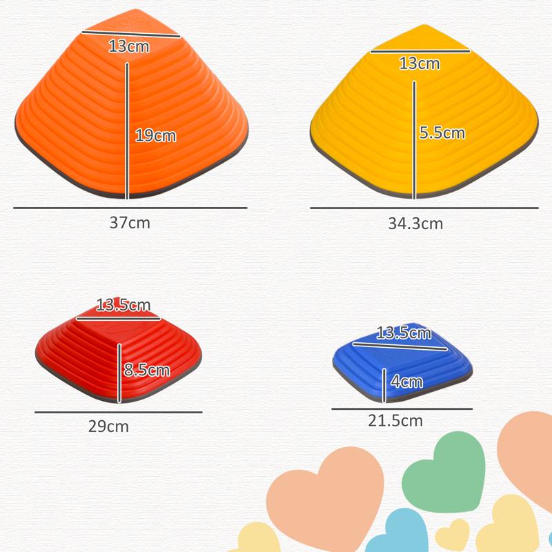 AIYAPLAY Balance Stepping Stones for Kids, 11Piece Non-Slip Stackable River Stones, Obstacle Courses for Balance and Motor Skills