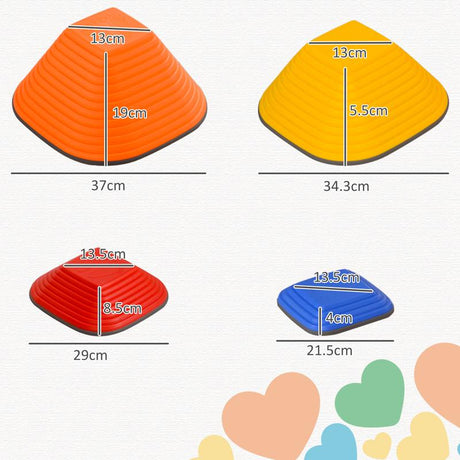 AIYAPLAY Balance Stepping Stones for Kids, 11Piece Non-Slip Stackable River Stones, Obstacle Courses for Balance and Motor Skills