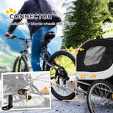 PawHut Steel Dog Bike Trailer Pet Cart Carrier for Bicycle Kit Water Resistant with Hitch Coupler Travel White and Black