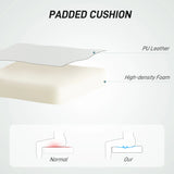 HOMCOM PU Leather Armless Office Chair, Modern Vanity Computer Swivel Chair with Rolling Wheels and Adjustable Height for Home Study, Bedroom, White