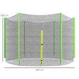 SPORTNOW 10ft Trampoline Net Replacement with 6 Plastic Pole Covers, Weather-Resistant Trampoline Netting Replacement with Zipped Entrance, Poles Not Included, Green