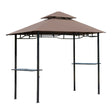 Outsunny 2.5M (8ft) New Double-Tier BBQ Gazebo Grill Canopy Barbecue Tent Shelter Patio Deck Cover - Coffee