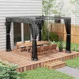 Outsunny 3 x 3m Aluminium Frame Pergola, with Retractable Roof - Dark Grey