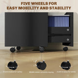 HOMCOM Two-Drawer Lockable Filing Cabinet - Black