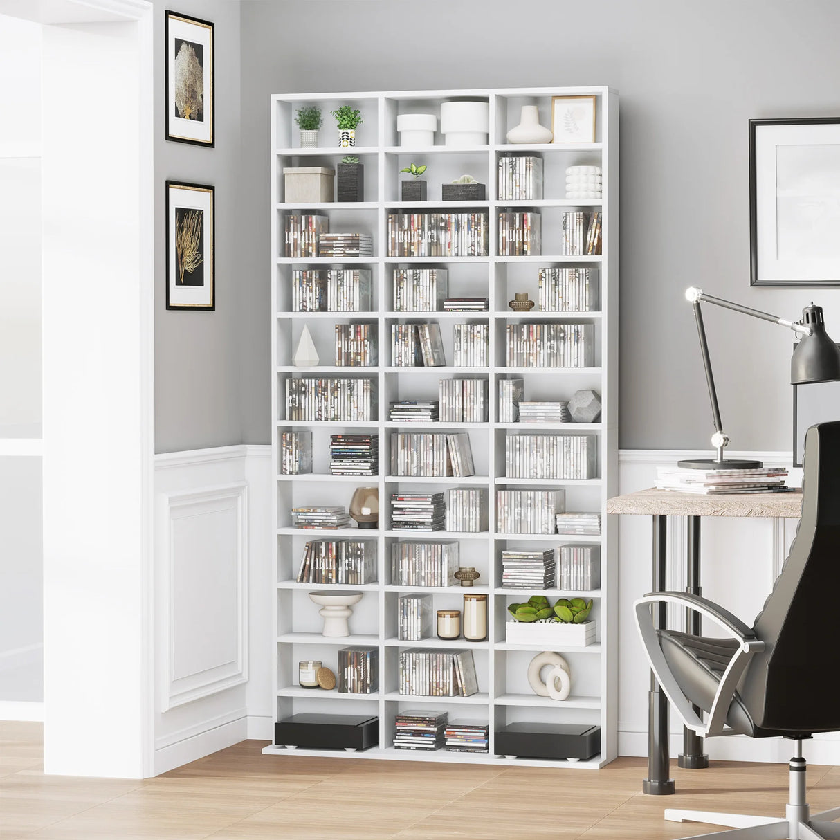HOMCOM 33 Adjustable Compartment Storage Unit - White