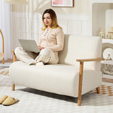 HOMCOM Small Sherpa Fabric 2 Seater Sofa Settee - Cream White